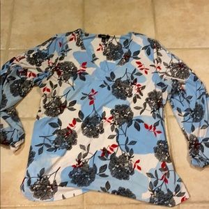 Light blue floral blouse tunic